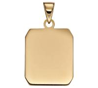 Elements Gold GP2259 Rectangular Dog Tag Pendant in 9ct Gold