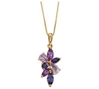 Elements Gold GP2263M Marquise Cluster Pendant in 9ct Gold