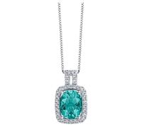 Elements Gold GP2355T Blue Fluorite And White Topaz Pendant in 9ct White Gold