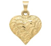 Elements Gold GP2357 Heart Ripple Texture Pendant in 9ct Gold