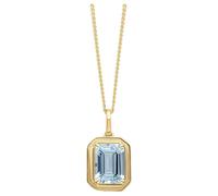 Elements Gold GP2370T Elongated Octagon Aquamarine Pendant in 9ct Gold