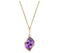 Elements Gold GP2386M Flame Cut Amethyst Pendant in 9ct Gold