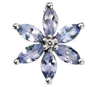 Elements Gold GP781M Tanzanite Flower Diamond Pendant