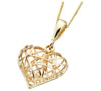 Elements Yellow Gold Caged Heart Pendant GP824Z475GN202