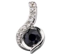 Elements Gold GP881L Blue Sapphire Swirl Pendant With Diamond in 9ct Gold