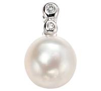 Elements Gold GP884W Freshwater Pearl Pendant with Diamond Bale in 9ct White Gold