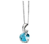 Elements Gold GP969T Blue Topaz Twisted Bale Diamond Set Pendant Only