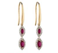 Elements Gold Marquise 2 Tier Earrings GE2283R | Acotis Diamonds - Gold / Rhodium Plated / Diamond / Stone