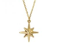 Elements Gold Starburst 9ct Yellow Gold Necklace GN382 - Modern Style | Acotis - Yellow Gold / 9ct Gold