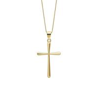 Elements Gold Tapered Cross Necklace in 9ct Gold