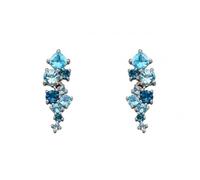 Elements Gold White Gold Blue Topaz Irregular Earrings GE2225T -