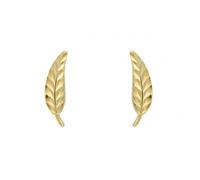 Elements Gold Yellow Gold Feather Stud Earrings GE2431 - Bold Statement | - Gold