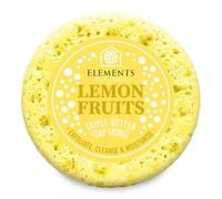 Elements of Fragrance Exfoliating Body Soap-Filled Sponge - Handmade UK | Triple Butter Blend with Shea & Cocoa Butter | Up to 35 Uses | Fruity Sweet Scent | Cruelty-Free 200g (Lemon Fruits)