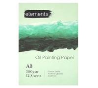 Elements Oil Painting Book | Premium 300 GSM Oil Pads | Canvas Grain, Archival Quality & Acid-Free Oil Paper for Artists - Ideal for Oil Paints - 12 Sheets (24 Sides) Parent (A3)