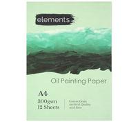 Elements Oil Painting Book | Premium 300 GSM Oil Pads | Canvas Grain, Archival Quality & Acid-Free Oil Paper for Artists - Ideal for Oil Paints - 12 Sheets (24 Sides) Parent (A4)