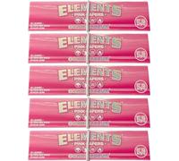 Elements Pink Connoisseur King Size Rolling Papers + Tips - 5 Pack | Premium Quality Smoking Hemp Papers for Enhanced Smoking Pleasure!