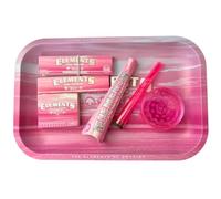 Elements Pink Rolling Tray Set - Kingsize Papers - Tips + More