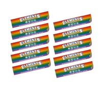 Elements Rainbow | 10 x King Size Coloured Papers Rolling Papers | Include Five Colours: Pink - Yellow - Orange - Green - Blue - 1 Pack = 32 Papers