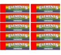 Elements Rainbow Perforated Rolling Tips - 10 Pack (50 Tips Per Pack) - Colorful Unbleached Paper Tips, Easy Fold, Smooth Airflow, Durable Structure, Compact Booklets Premium Quality Accessories