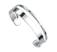 Elements Silver B085 Ladies' Double Band Flat Torque Sterling Silver Bangle