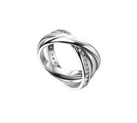 Elements Silver Ladies' 925 Sterling Silver Triple Band Russian Wedding Ring with CZs and Mixed Metal Finishes Size O.5
