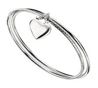 Elements Silver Women 925 Sterling Silver Bangle of Length 6.92cm AZ-B5066