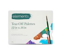 Elements Tear Off Palette - 40 Disposable Painting Palette Sheets, Artist Pad Mixing Surface for Oil or Acrylic Paint Pigment Colours - 12"x16"