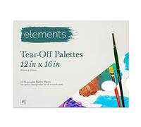 Elements Tear Off Palette - 40 Disposable Painting Palette Sheets, Artist Pad Mixing Surface for Oil or Acrylic Paint Pigment Colours - 12"x16"