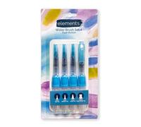 Elements Water Brush Pen Set 4 pcs - Refillable Brushes with Flexible Tips for Watercolor, Calligraphy and Blending - Portable Painting Tools - Holiday Art Supplies and Season Gift List