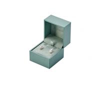 Elements White Gold Earrings White Topaz Stone Diamond Edge