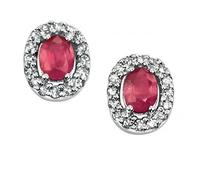 Elements White Gold Oval Ruby Earrings GE703RZ475 - Polished