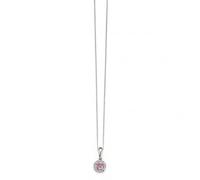 Elements White Gold Pink Sapphire Diamond Cluster Pendant