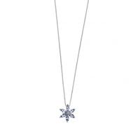 Elements White Gold Tanzanite Diamond Flower Pendant