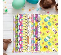 elemhome Easter Sewing Fabric 10pcs 9.8 x 9.8 inch Animals Fat Quarters Fabric Bundles Easter Cotton Fabric Eggs Rabbit Printed Fabric Material Easter Sewing Home Party Decor Supplies (C)