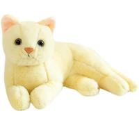 elemhome Soft Toys Plush Stuffed Animal Plush Cat Realistic Lifelike Super Soft Kitten Cuddly Kitten Pet Kitty Fluffy Cat Soothing Hugging Sleeping Home Car Decoration (yellow)