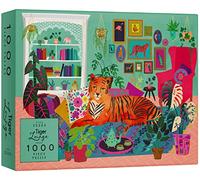 Elena Essex 1000 Piece Jigsaw Puzzles Age 14+ for Adults - Tiger Lounge/Hobbies for Adults Women/Cat Plants Succulents Puzzle/Puzzle Size 70x50cm