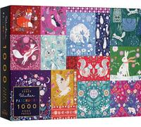Elena Essex Christmas Puzzle - Winter Patchwork, 1000 piece jigsaw puzzles for adults, jigsaw puzzles for adults 1000, Winter Animal Bird puzzle, Size 70x50cm