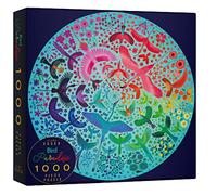 Elena Essex Jigsaw Puzzles for Adults 1000 - Bird Paradise/Jigsaws/Jigsaw Puzzle/Puzzle Presents for Women/Bird Rainbow Gradient Puzzle/Round Puzzles Diameter 68cm