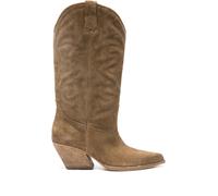 Elena Iachi embroidered suede knee-high boots - Brown 36-37-38-39-40