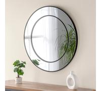 Elena Round Mirror 80x80cm - Black