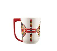 Alessi Elena Salmistraro Holyhedrics ESA09 1 - Design Mug with Balanced Dimensions, in Porcelain Decorated with Hand Applied Decal and Drawn Handle, Capacity 40cl