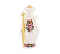 Alessi Elena Salmistraro Joseph ESA05 3 - Joseph Figurine for Nativity Scene in Porcelain with Hand Applied Decals and 24 Carat Gold Details, Multicolored