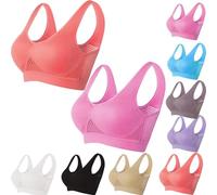 Elenawear Bra, Angel Whispers Bra, Hana Bras, Cotton Buttonless Comfy Lifting Shaping Bras (2PCS-X,6XL)