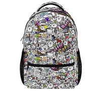 ELENAYAH Cat Gaming Backpack Kids School Bag Lightweight Daypack Travel Laptop Bag Women Men Bookbags, Black, One Size, Daypack Backpacks