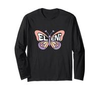 Eleni Butterfly - Personalized Cute Name Word Art Long Sleeve T-Shirt