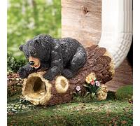 Elenon Bear Decorative Gutter Downspout Extension Statue, Bear Gutter Guardian Rain Downspout Splash Block Outdoor, Garden Rain Downspout Extender for 2" × 3" Downspouts Decor