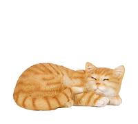 Elenon Cat Garden Statue Decorative for Yard, Orange Tabby Sleeping Cat Figurines Home Lawn Decor, Patio Kitten Tuxedo Statues Pets Memorial Ornament for Cat Lovers