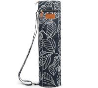 ELENTURE Full-Zip Exercise Yoga Mat Carry Bag with Multi-Functional Storage Pockets (Black Leaf)