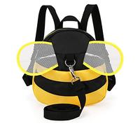 Eleoption Bees Cute Cartoon Children's Backpack, Mini Backpacks with Safety Nylon Harness, for 1-3 Years Old Baby Toddler Walking Safety Backpack Little Kid Boys Girls (Yellow)