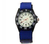ELEOPTION Water Resistance Analog Quartz Beige Dial With Fabric Canvas Band Luminous Military Teenager Unisex Adult Wrist Watch for Boys Girls Student (Benzo Blue)